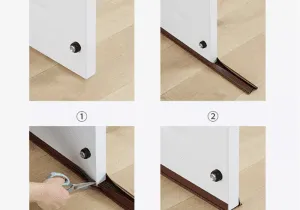 Cách dùng ron lấp khe chân cửa bám dính chắc chắn